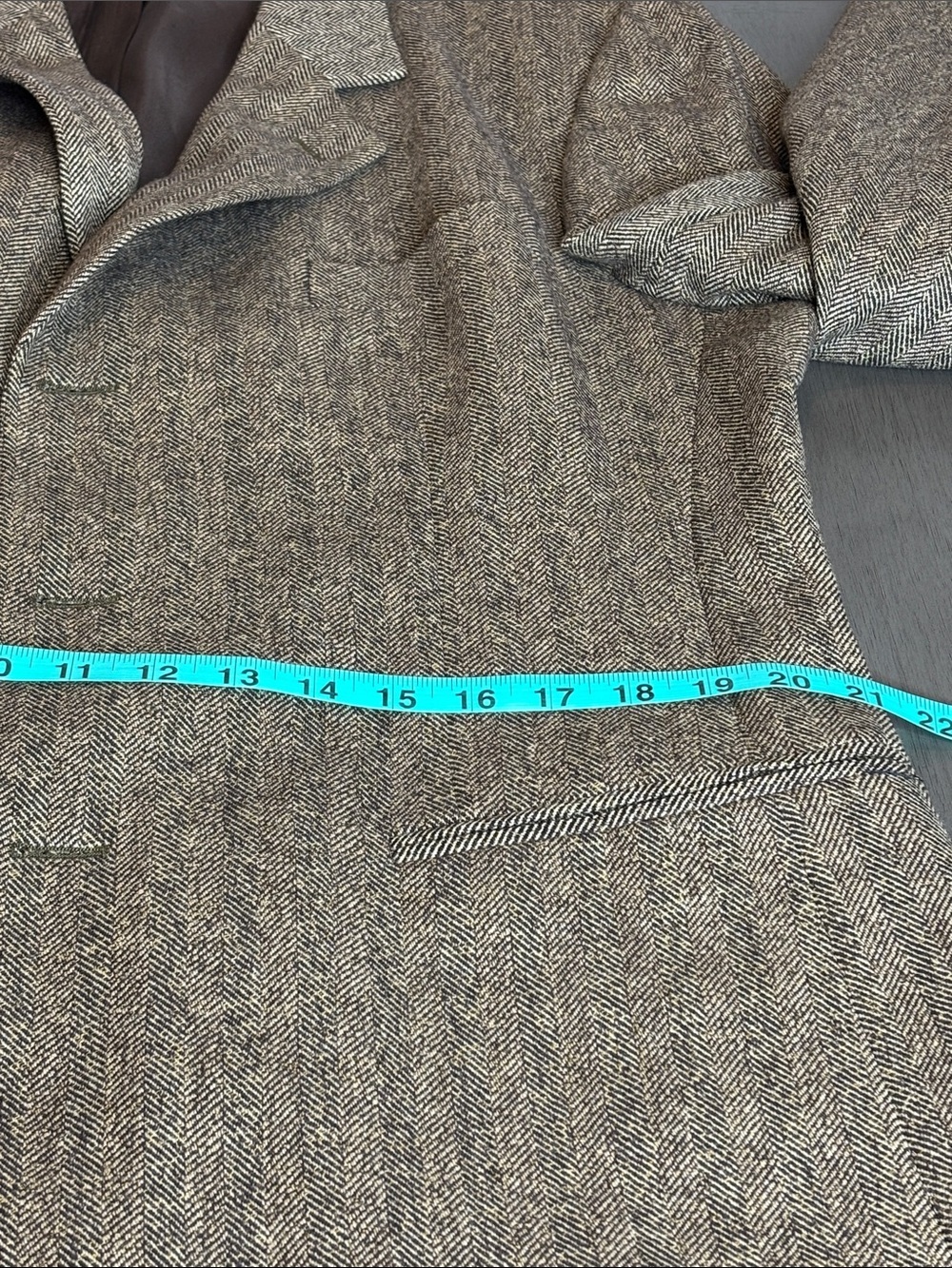 π€ Banana Republic Menβs Tweed Blazer 44R Brown Herringbone Wool Sport Coat π€ - Picture 12 of 16
